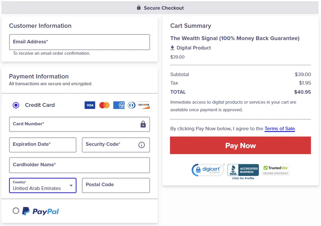 wealth signal order